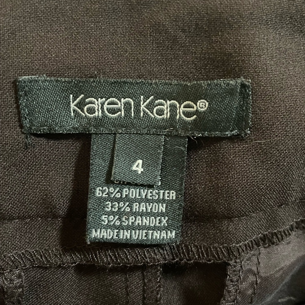 Karen Kane brown pant wide Leg 4 polyester rayon spandex side pockets belt loops - Picture 7 of 11